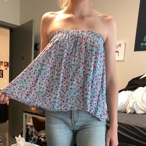 Strapless floral top